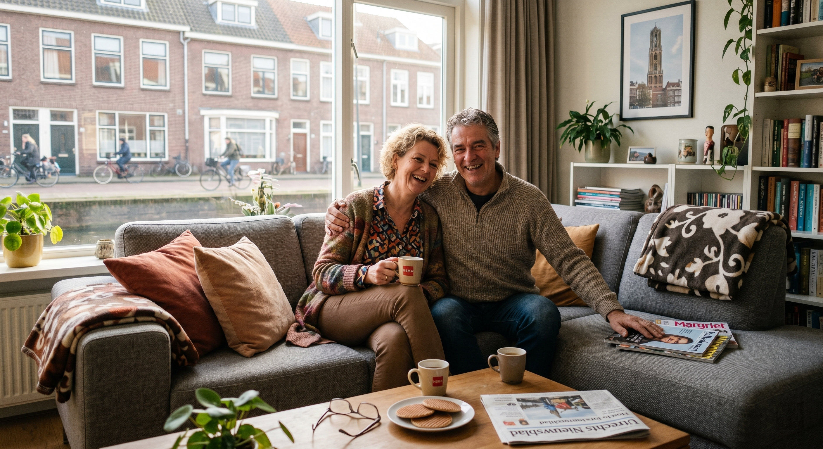 Tevreden koppel thuis